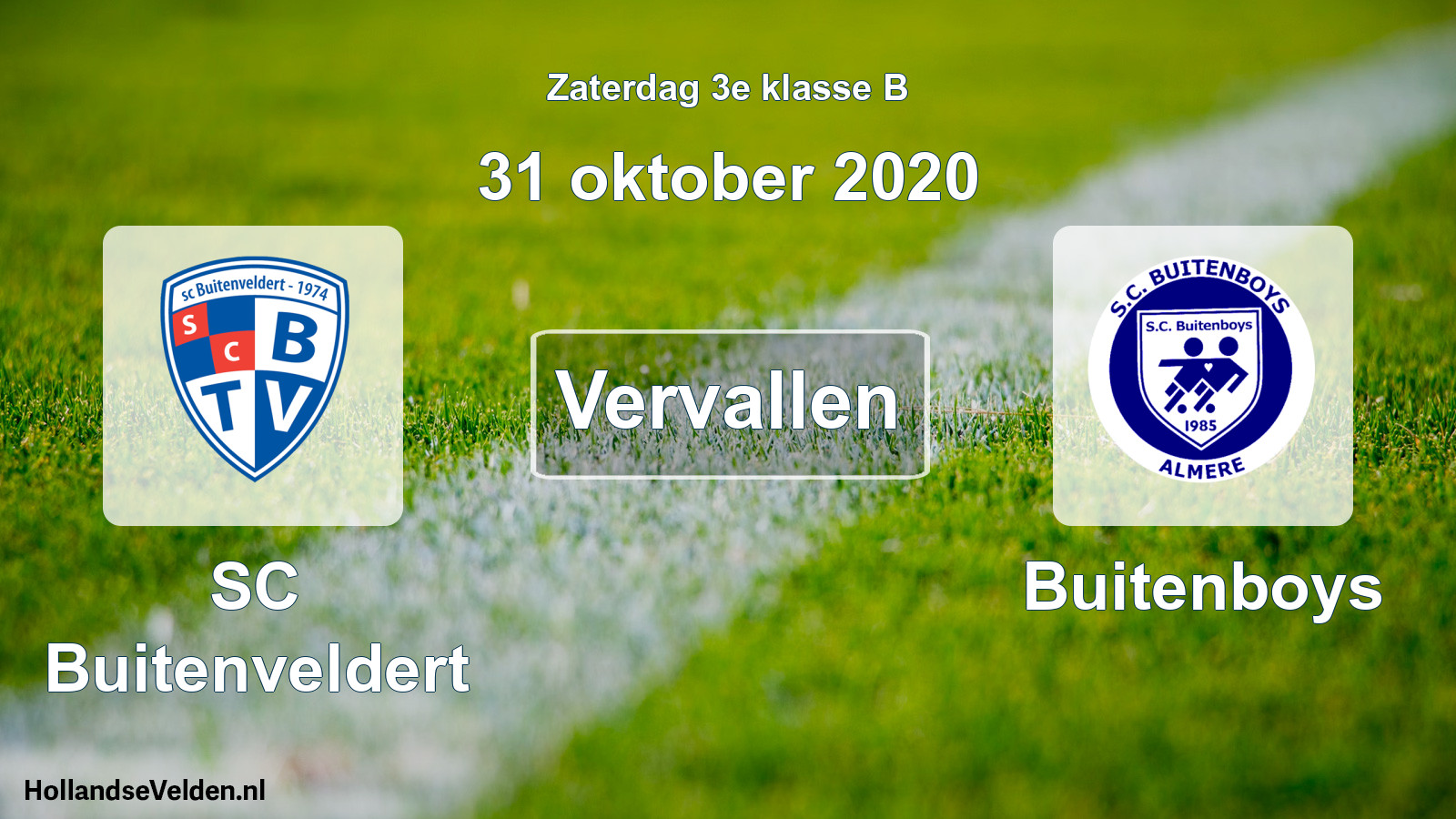 Scheduled Match: SC Buitenveldert - Buitenboys (31 October 2020)