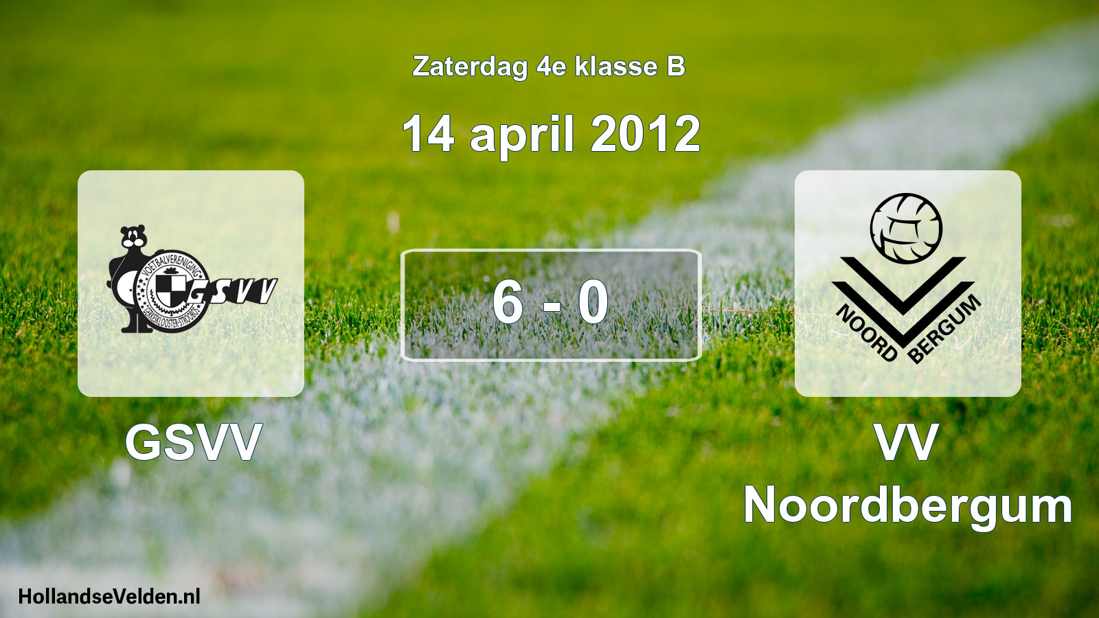 Total number of matches played: GSVV - VV Noordbergum 6 - 0 (14 April 2012)