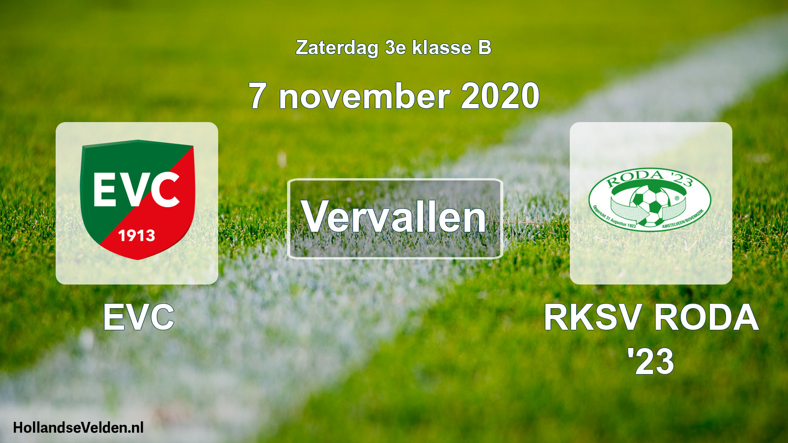 Scheduled Match: EVC - RKSV RODA '23 (7 November 2020)