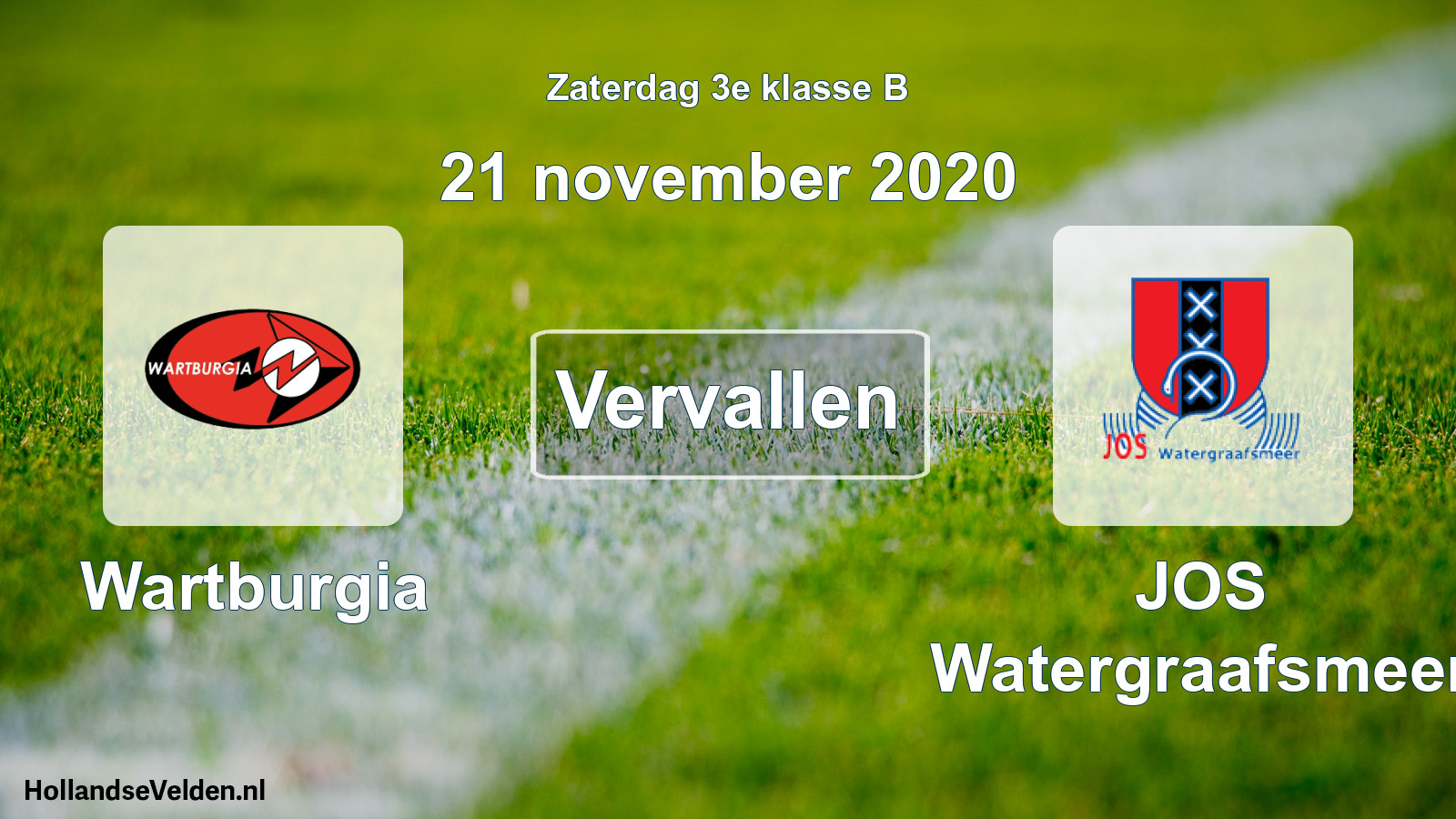 Scheduled Match: Wartburgia - JOS Watergraafsmeer (21 November 2020)
