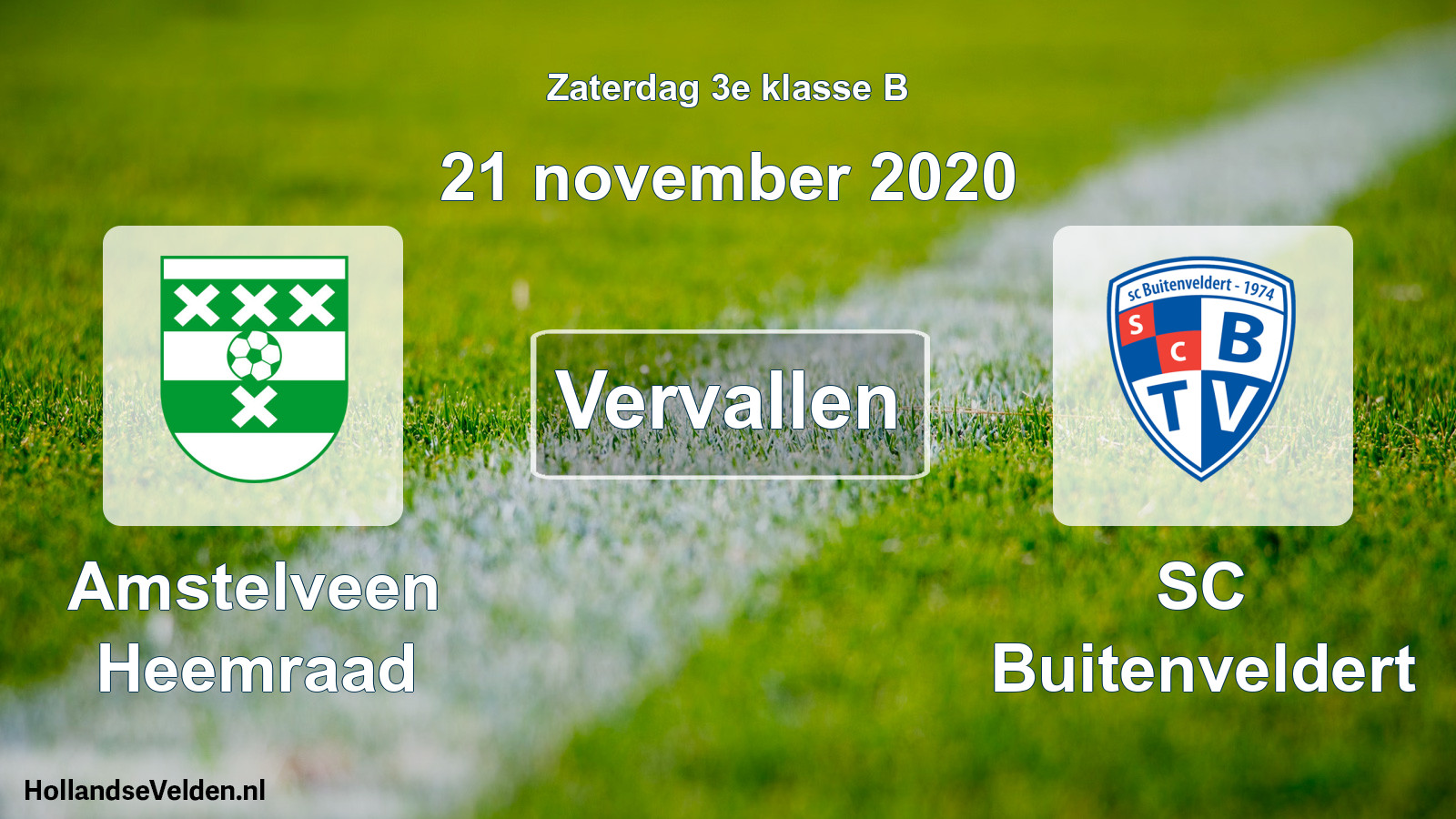 Scheduled Match: Amstelveen Heemraad - SC Buitenveldert (21 November 2020)