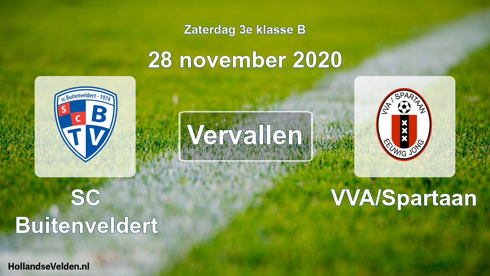Scheduled Match: SC Buitenveldert - VVA/Spartaan (28 November 2020)