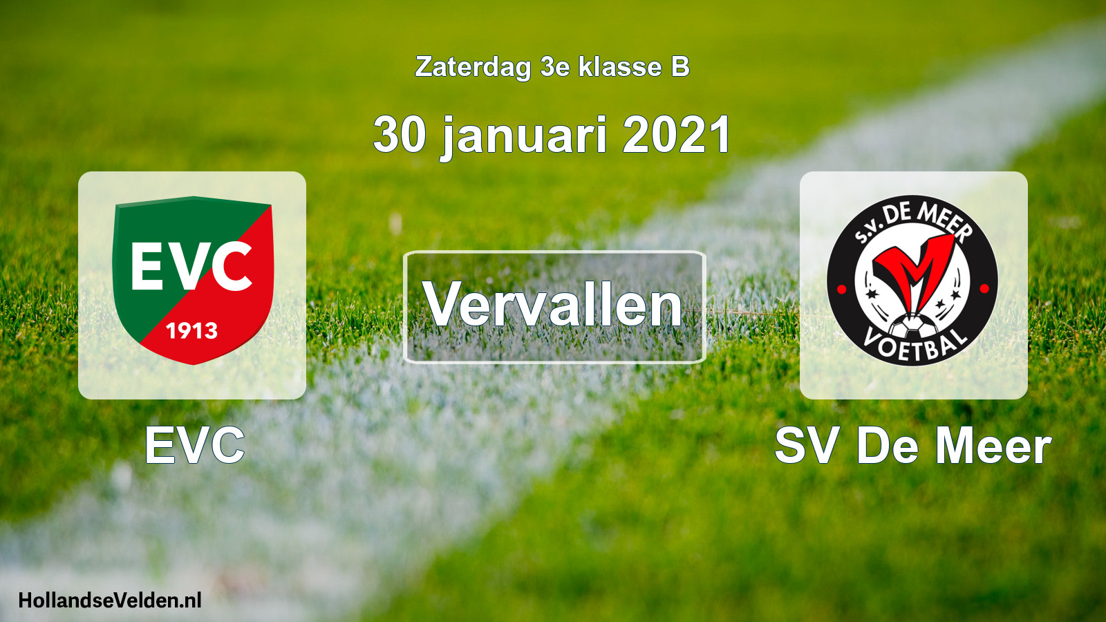 Scheduled Match: EVC - SV De Meer (30 January 2021)