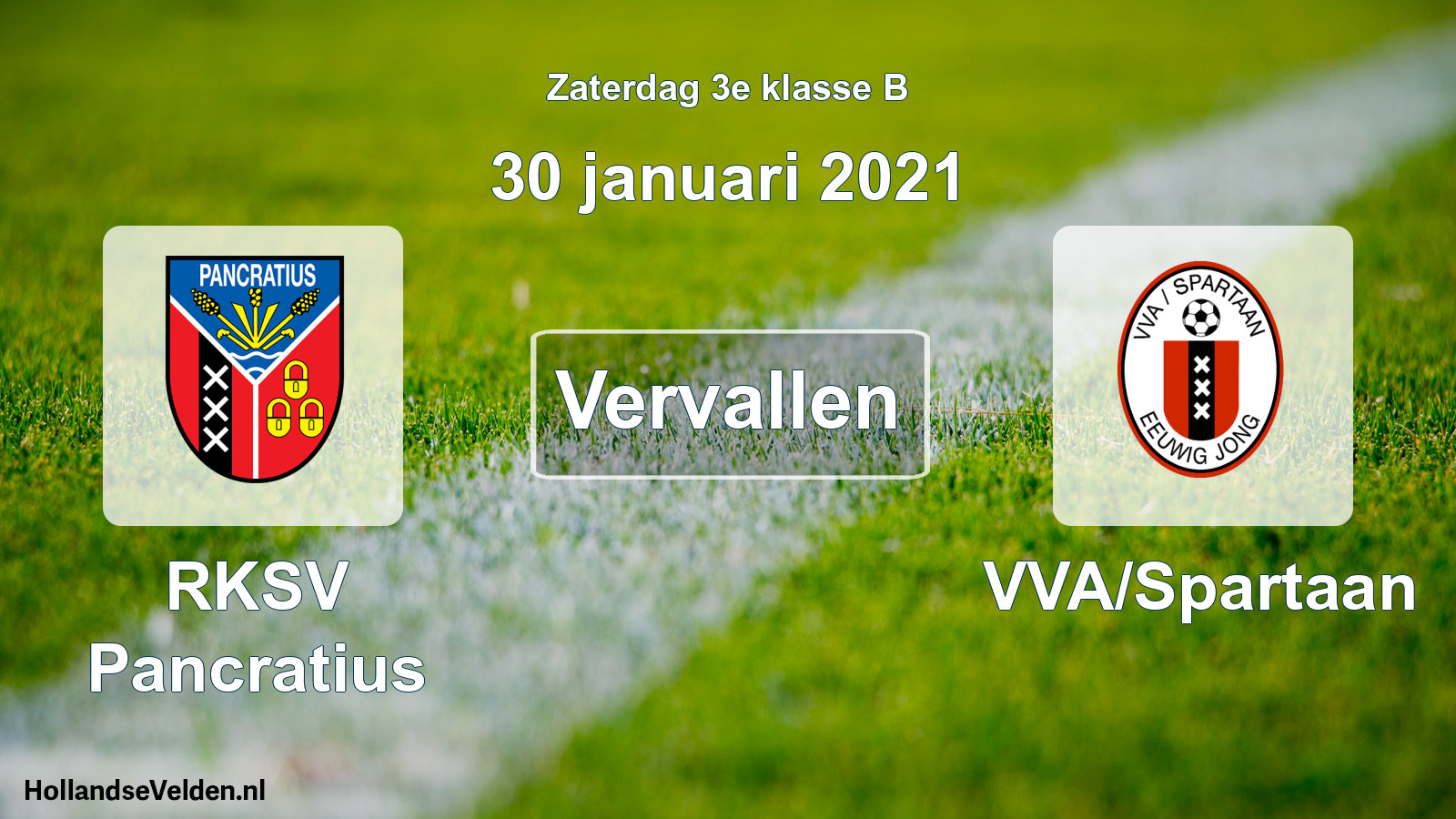 Scheduled Match: RKSV Pancratius - VVA/Spartaan (30 January 2021)