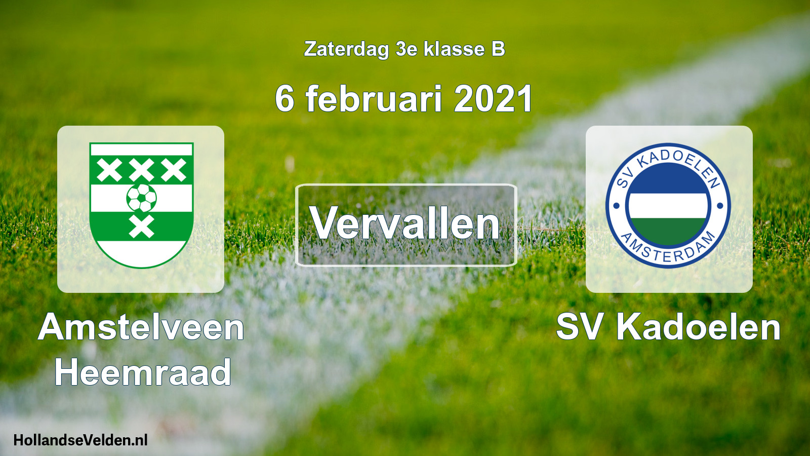 Scheduled Match: Amstelveen Heemraad - SV Kadoelen (6 February 2021)