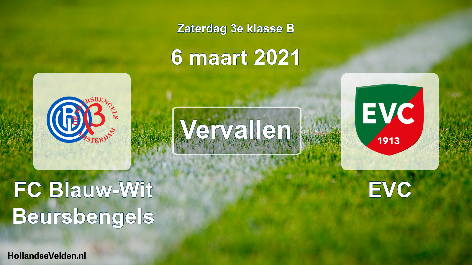 Scheduled Match: FC Blauw-Wit Beursbengels - EVC (6 March 2021)