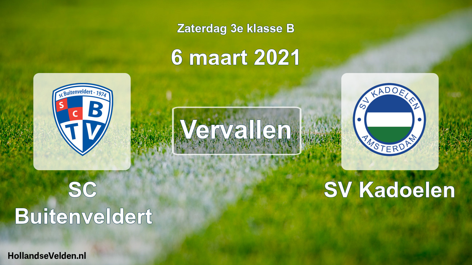 Scheduled Match: SC Buitenveldert - SV Kadoelen (6 March 2021)