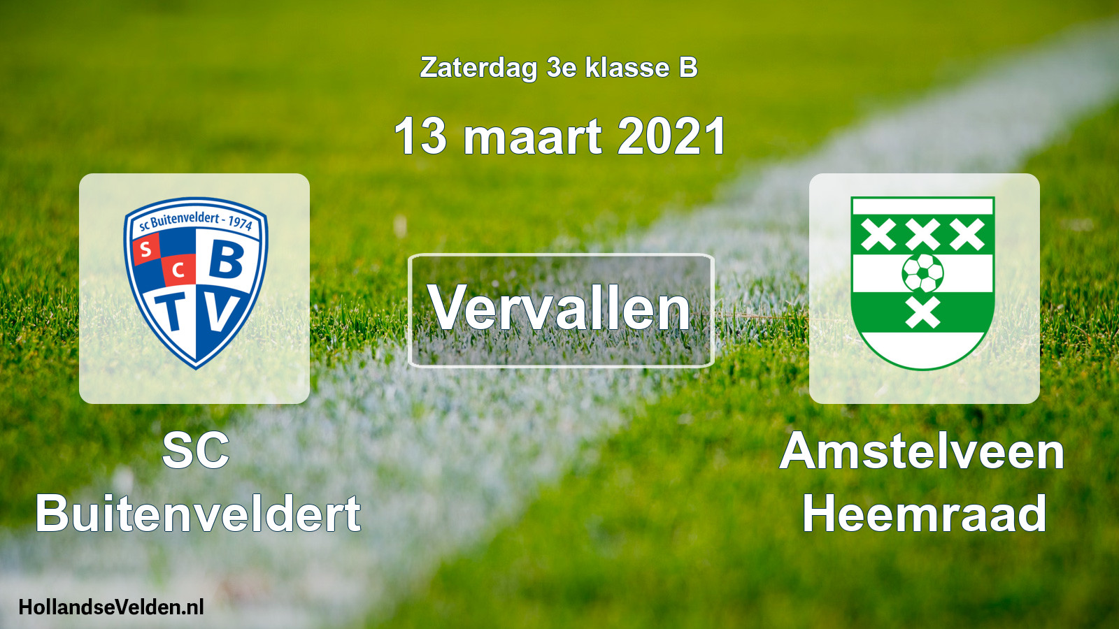 Scheduled Match: SC Buitenveldert - Amstelveen Heemraad (13 March 2021)