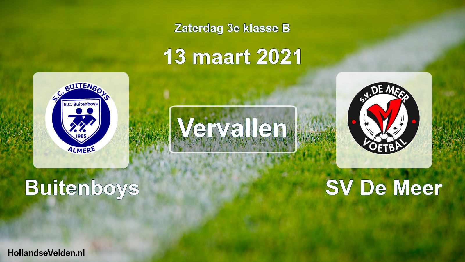 Scheduled Match: Buitenboys - SV De Meer (13 March 2021)