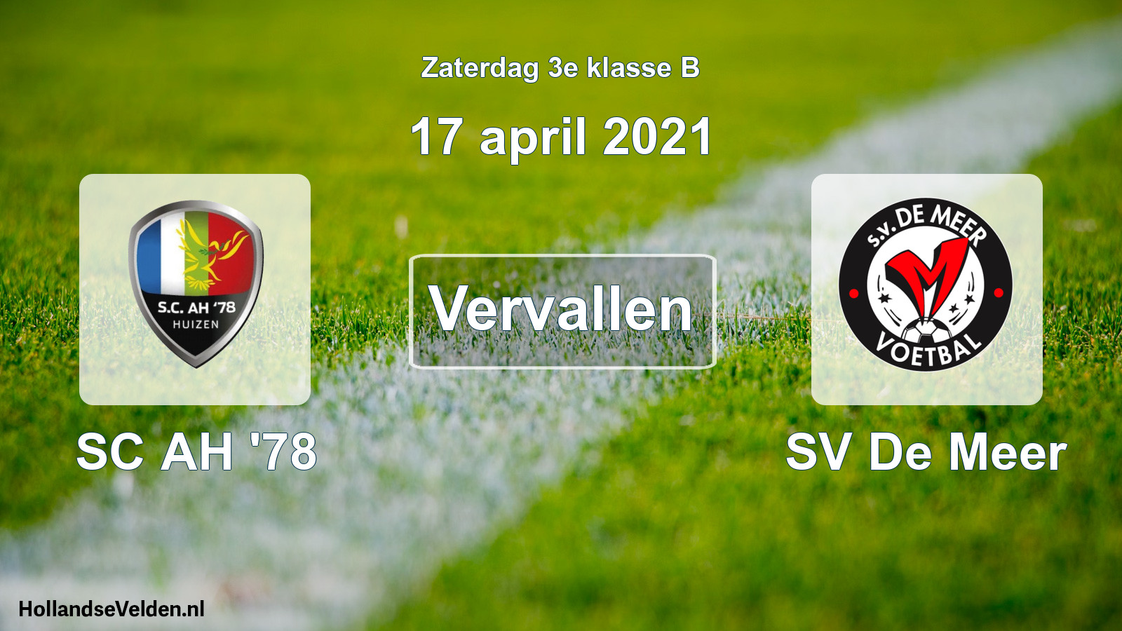 Scheduled Match: SC AH '78 - SV De Meer (17 April 2021)