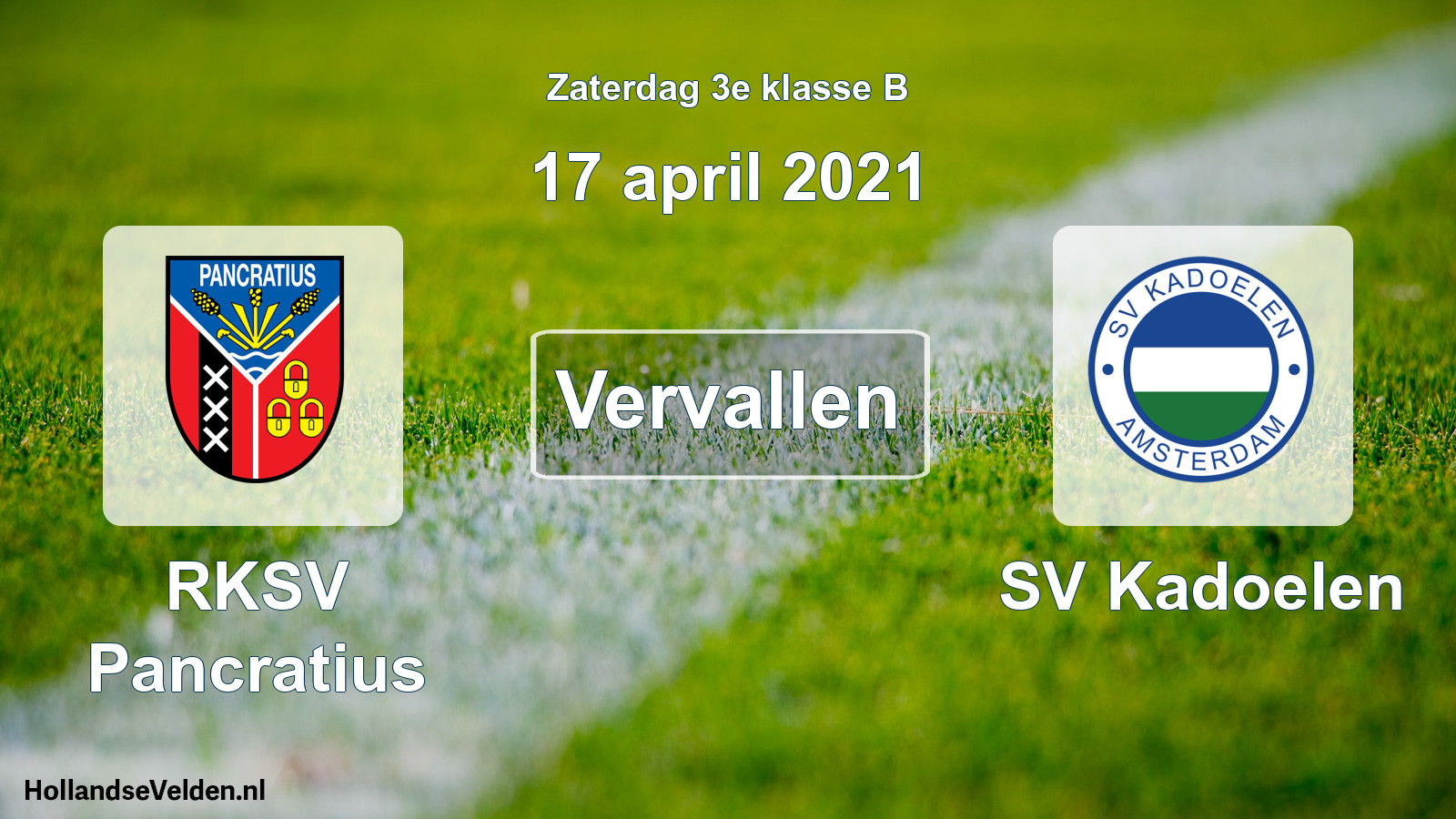 Scheduled Match: RKSV Pancratius - SV Kadoelen (17 April 2021)
