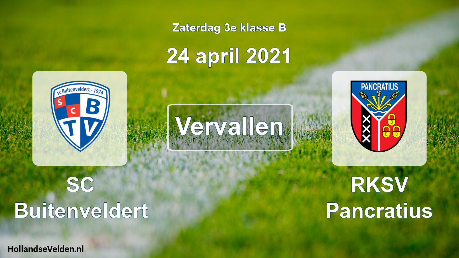 Scheduled Match: SC Buitenveldert - RKSV Pancratius (24 April 2021)