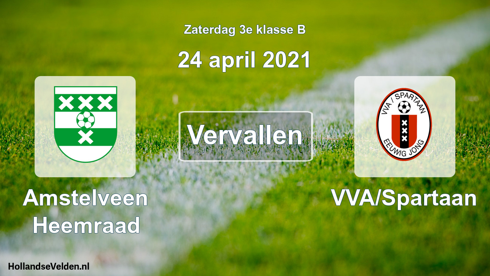 Scheduled Match: Amstelveen Heemraad - VVA/Spartaan (24 April 2021)