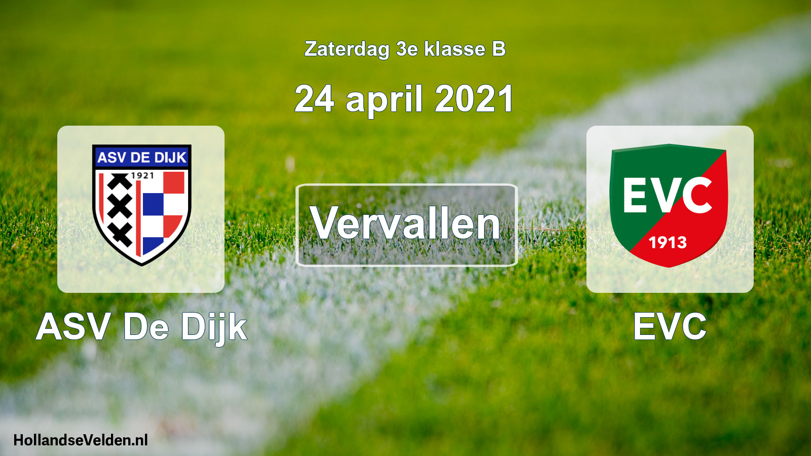 Scheduled Match: ASV De Dijk - EVC (24 April 2021)
