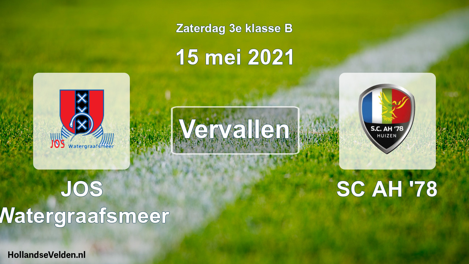 Scheduled Match: JOS Watergraafsmeer - SC AH '78 (15 May 2021)