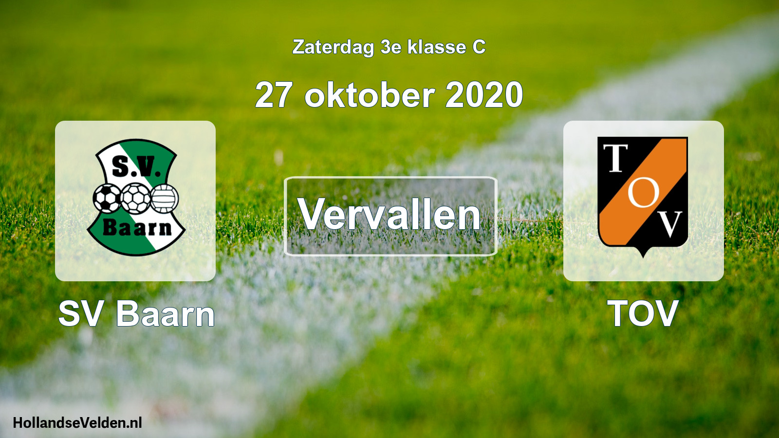 Scheduled Match: SV Baarn - TOV (27 October 2020)