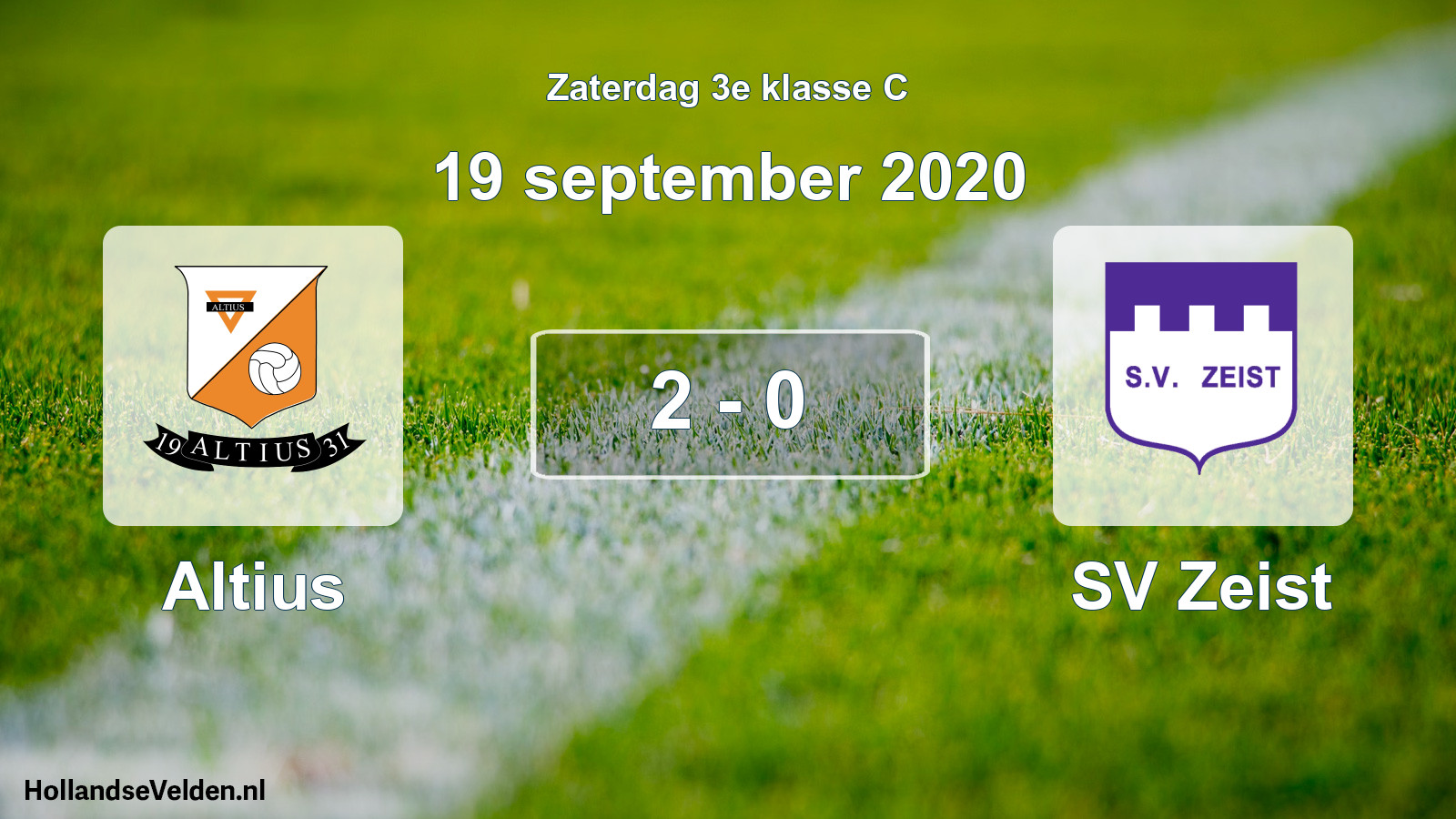 Total number of matches played: Altius - SV Zeist 2 - 0 (19 September 2020)