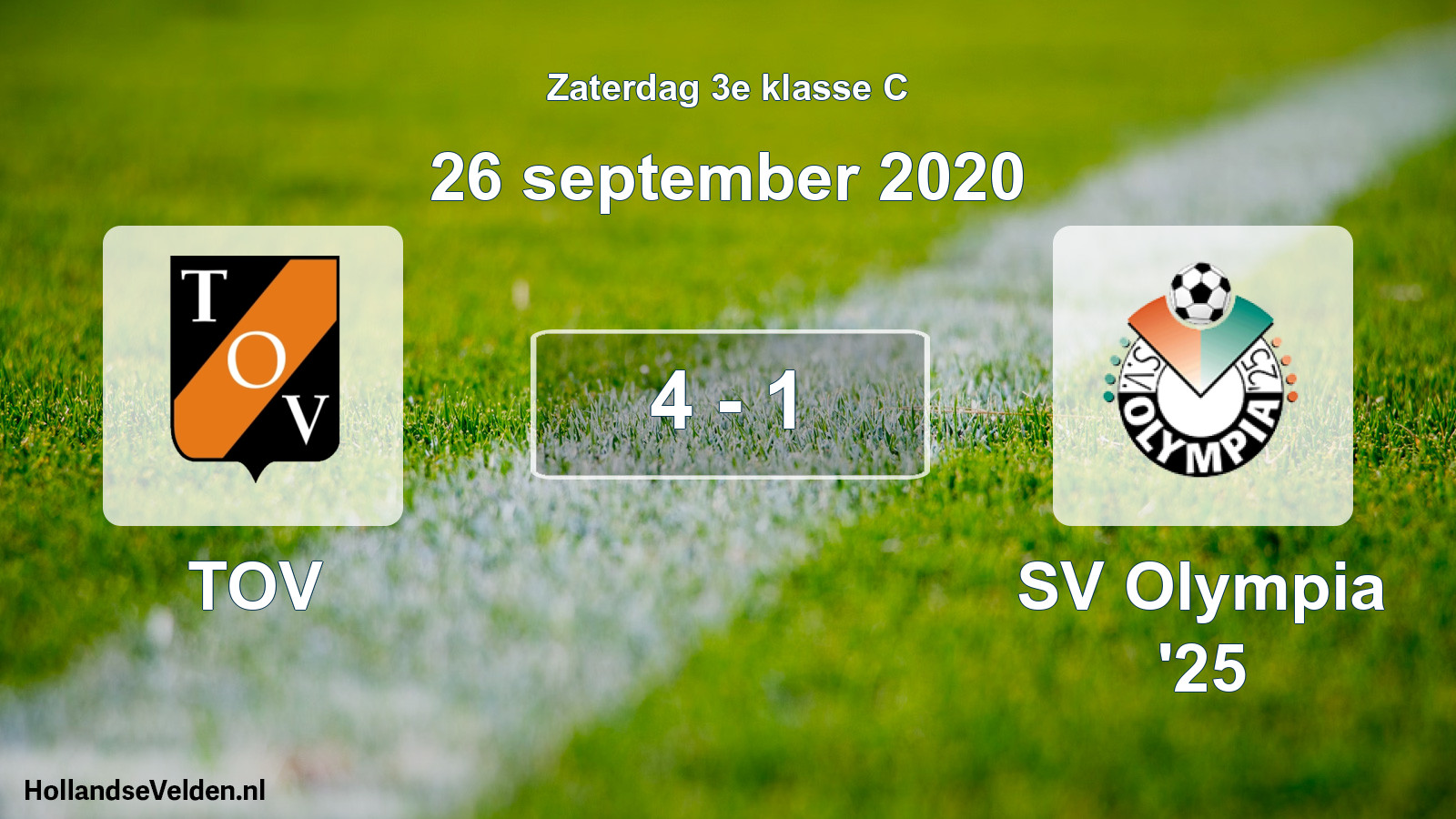 Total number of matches played: TOV - SV Olympia '25 4 - 1 (26 September 2020)
