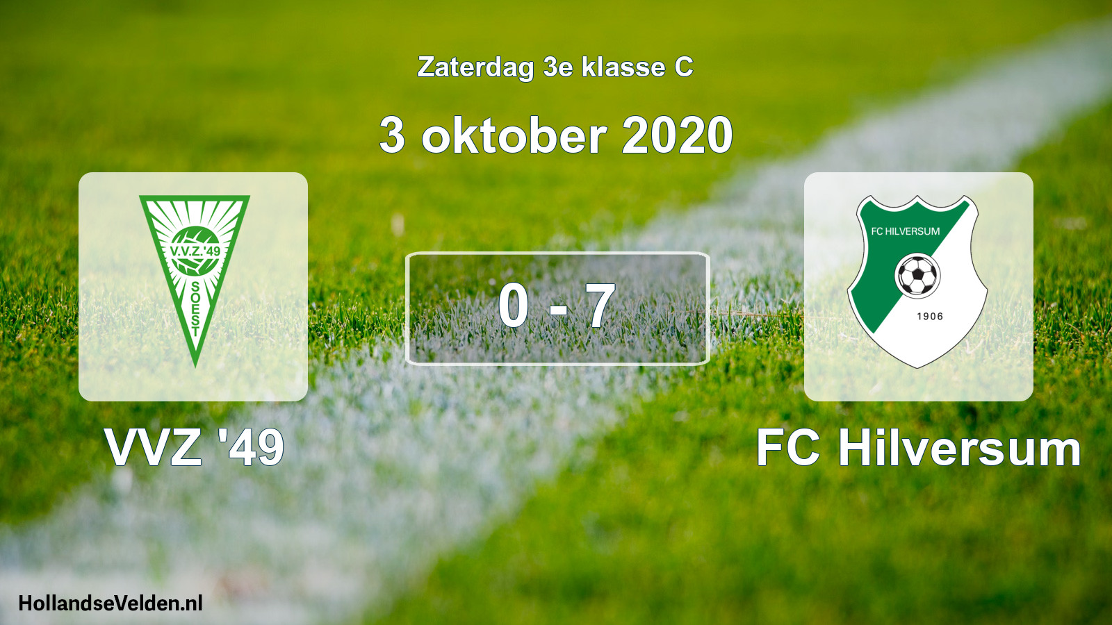 Total number of matches played: VVZ '49 - FC Hilversum 0 - 7 (3 October 2020)