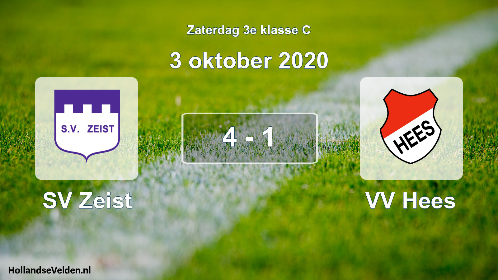 Total number of matches played: SV Zeist - VV Hees 4 - 1 (3 October 2020)