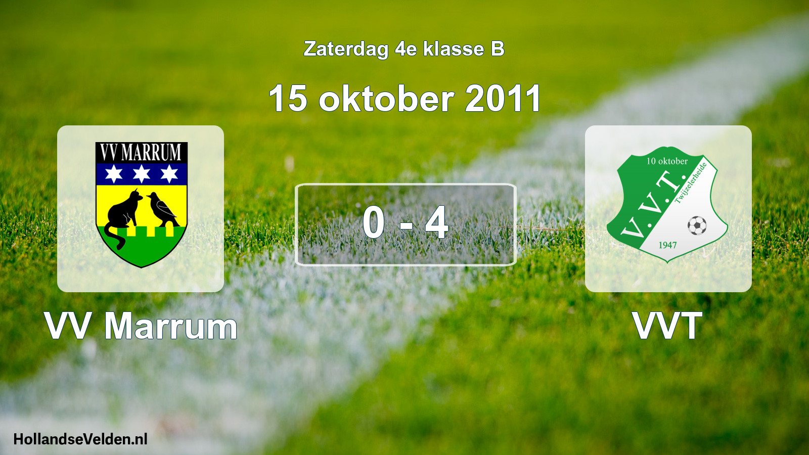 Total number of matches played: VV Marrum - VVT 0 - 4 (15 October 2011)