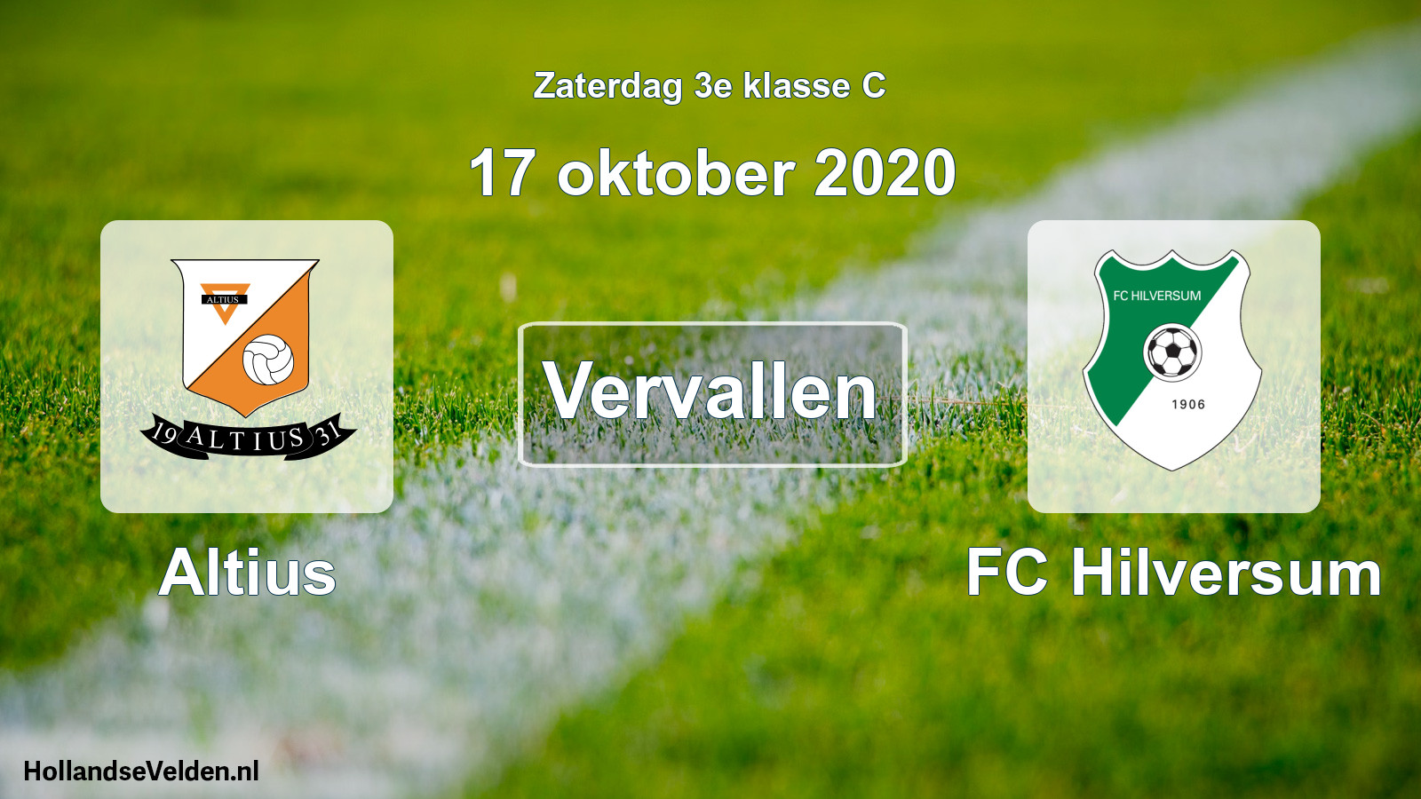 Scheduled Match: Altius - FC Hilversum (17 October 2020)