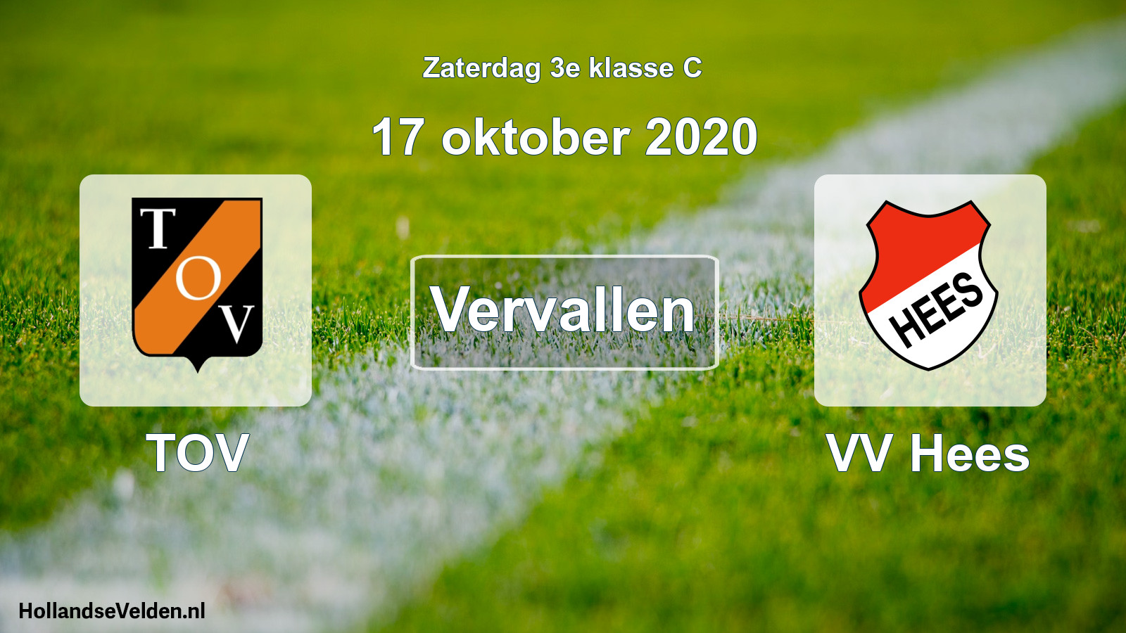 Scheduled Match: TOV - VV Hees (17 October 2020)