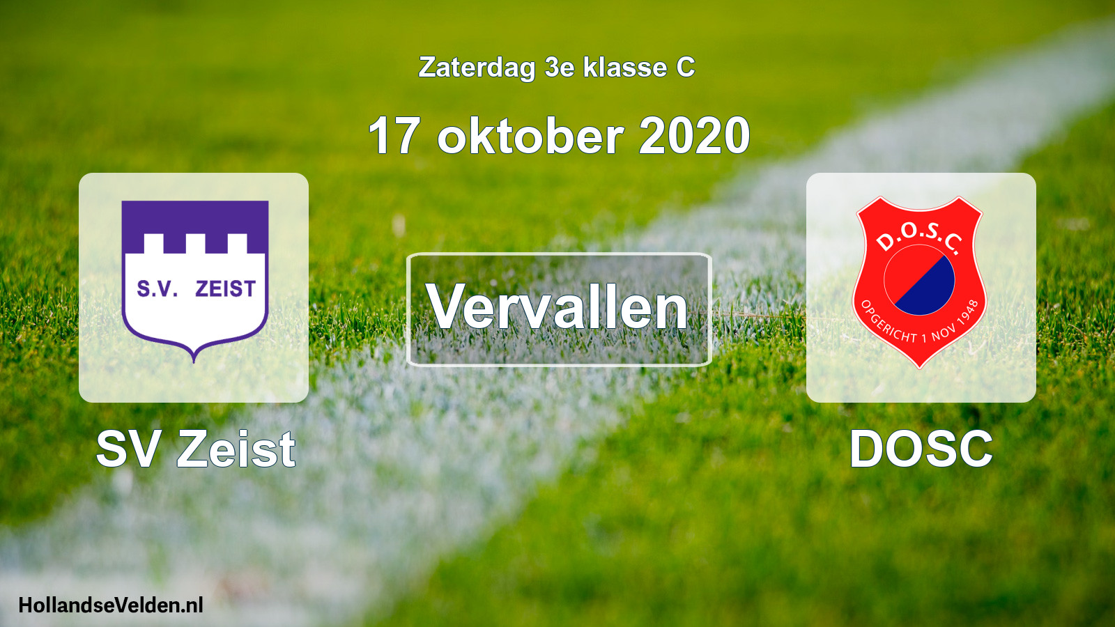 Scheduled Match: SV Zeist - DOSC (17 October 2020)