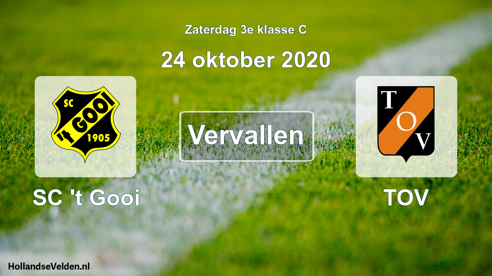 Scheduled Match: SC 't Gooi - TOV (24 October 2020)