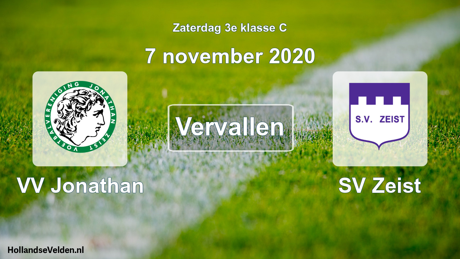 Scheduled Match: VV Jonathan - SV Zeist (7 November 2020)