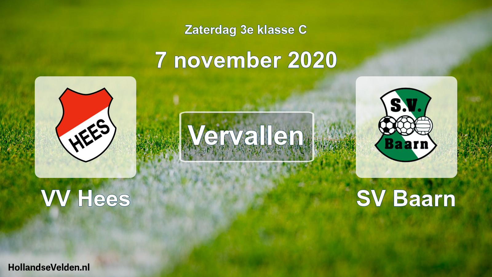 Scheduled Match: VV Hees - SV Baarn (7 November 2020)