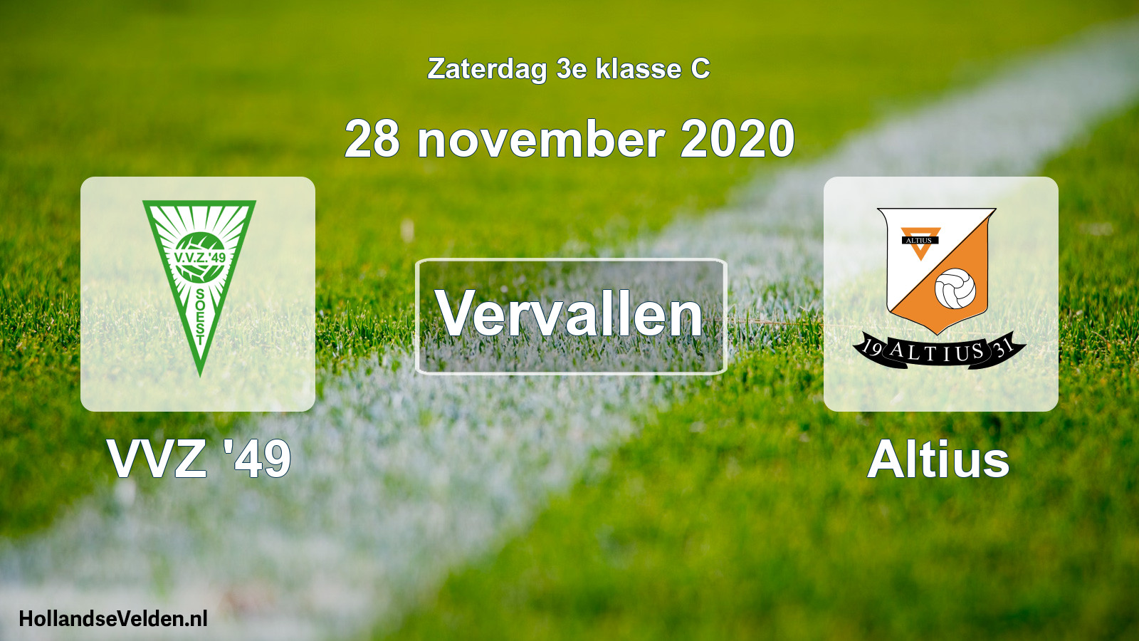 Scheduled Match: VVZ '49 - Altius (28 November 2020)