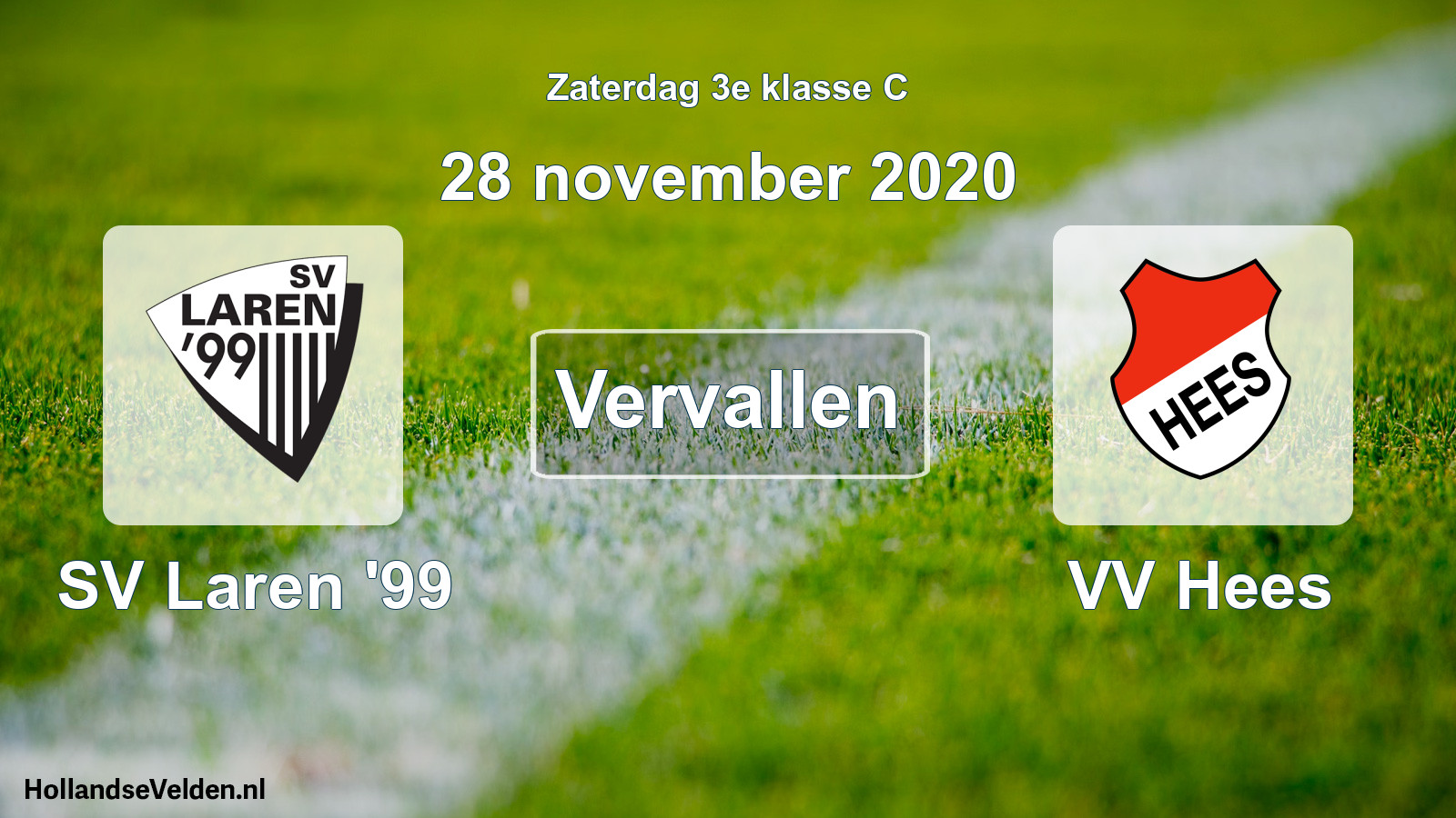 Scheduled Match: SV Laren '99 - VV Hees (28 November 2020)
