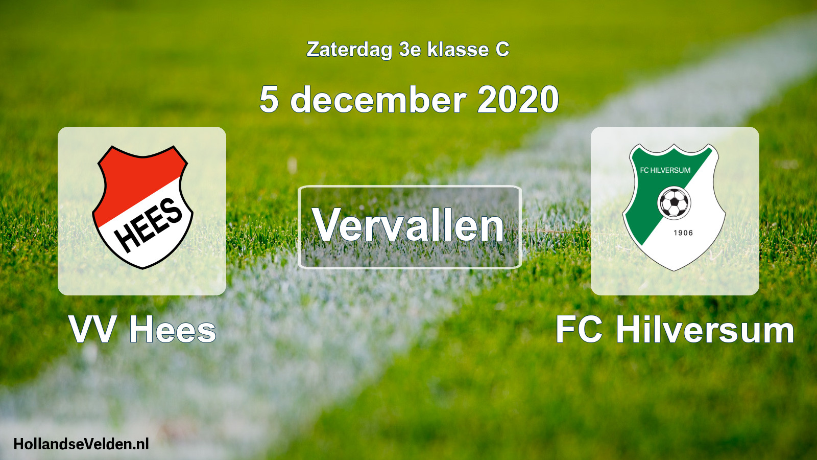 Scheduled Match: VV Hees - FC Hilversum (5 December 2020)