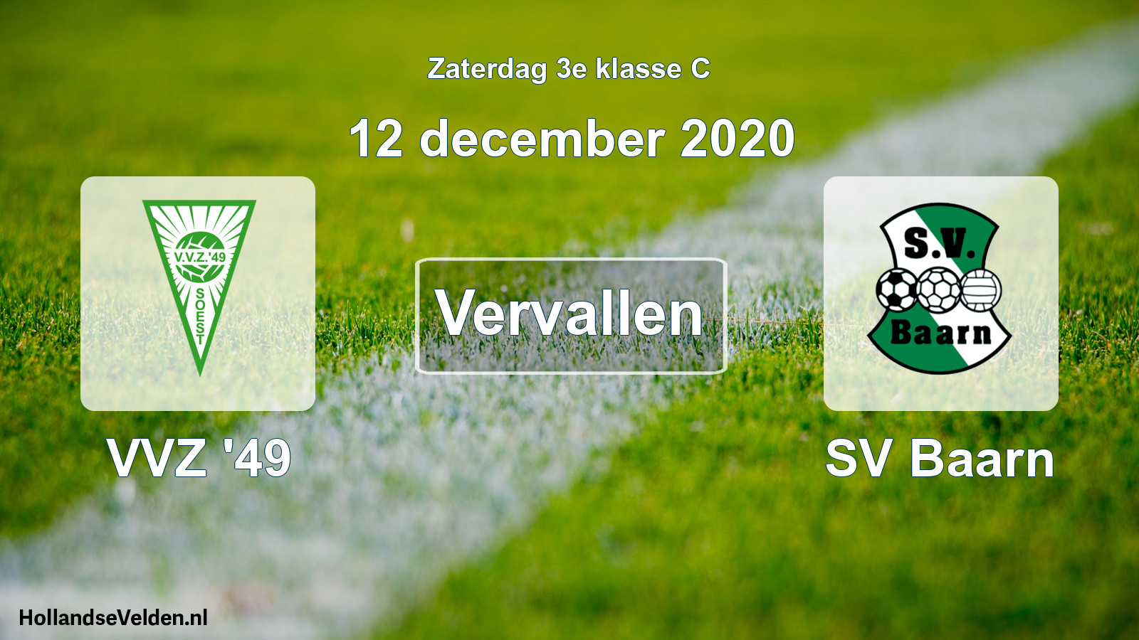 Scheduled Match: VVZ '49 - SV Baarn (12 December 2020)
