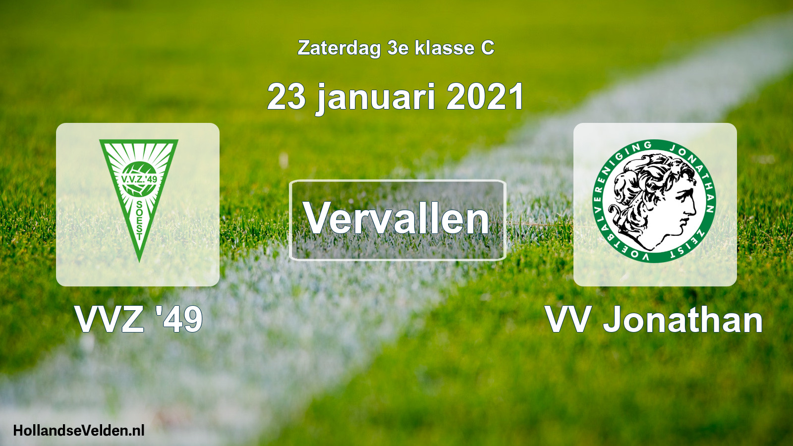 Scheduled Match: VVZ '49 - VV Jonathan (23 January 2021)