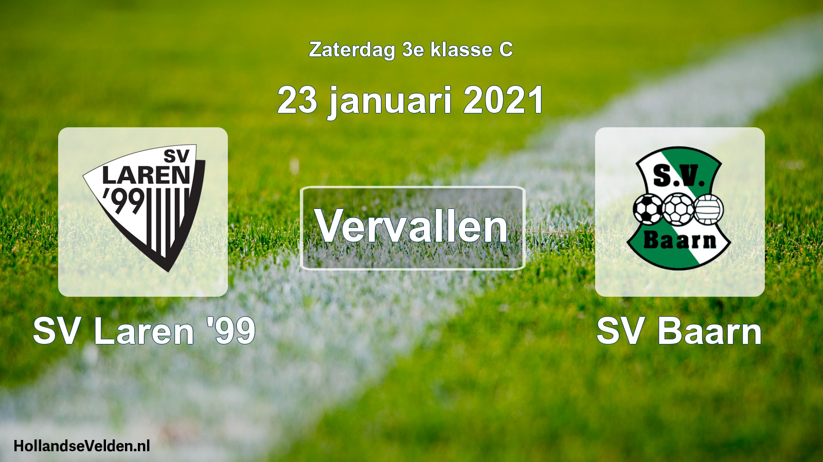 Scheduled Match: SV Laren '99 - SV Baarn (23 January 2021)