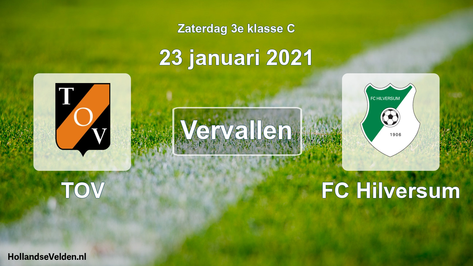 Scheduled Match: TOV - FC Hilversum (23 January 2021)