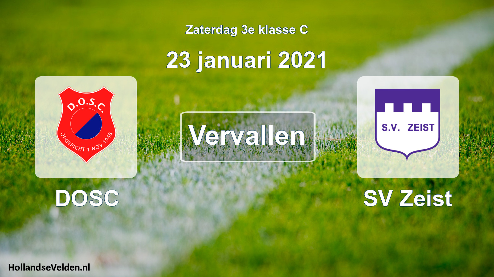 Scheduled Match: DOSC - SV Zeist (23 January 2021)