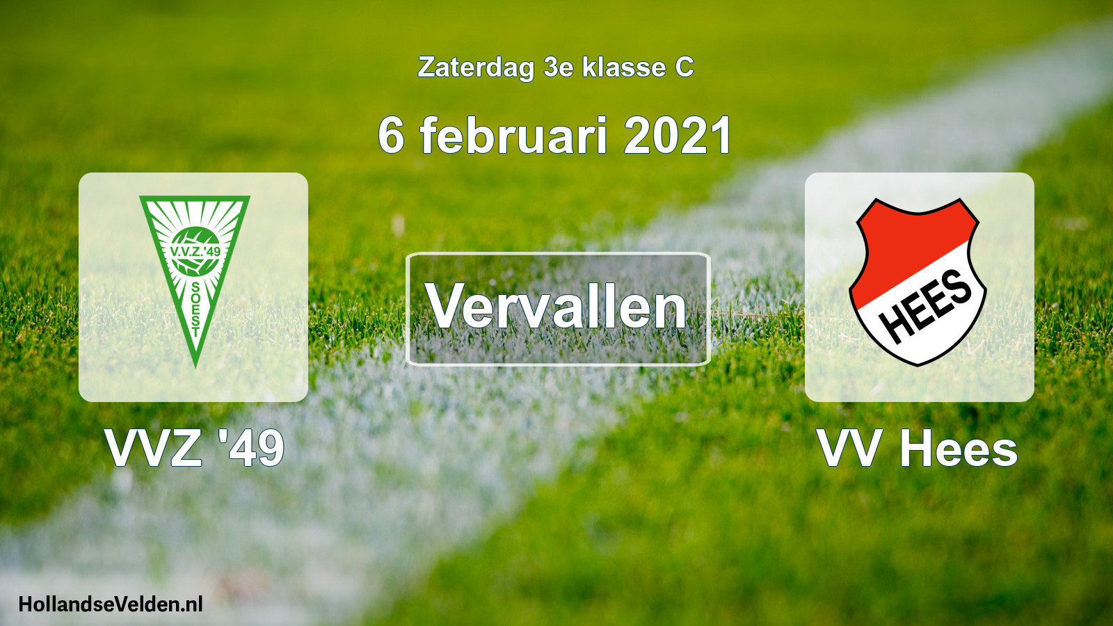 Scheduled Match: VVZ '49 - VV Hees (6 February 2021)