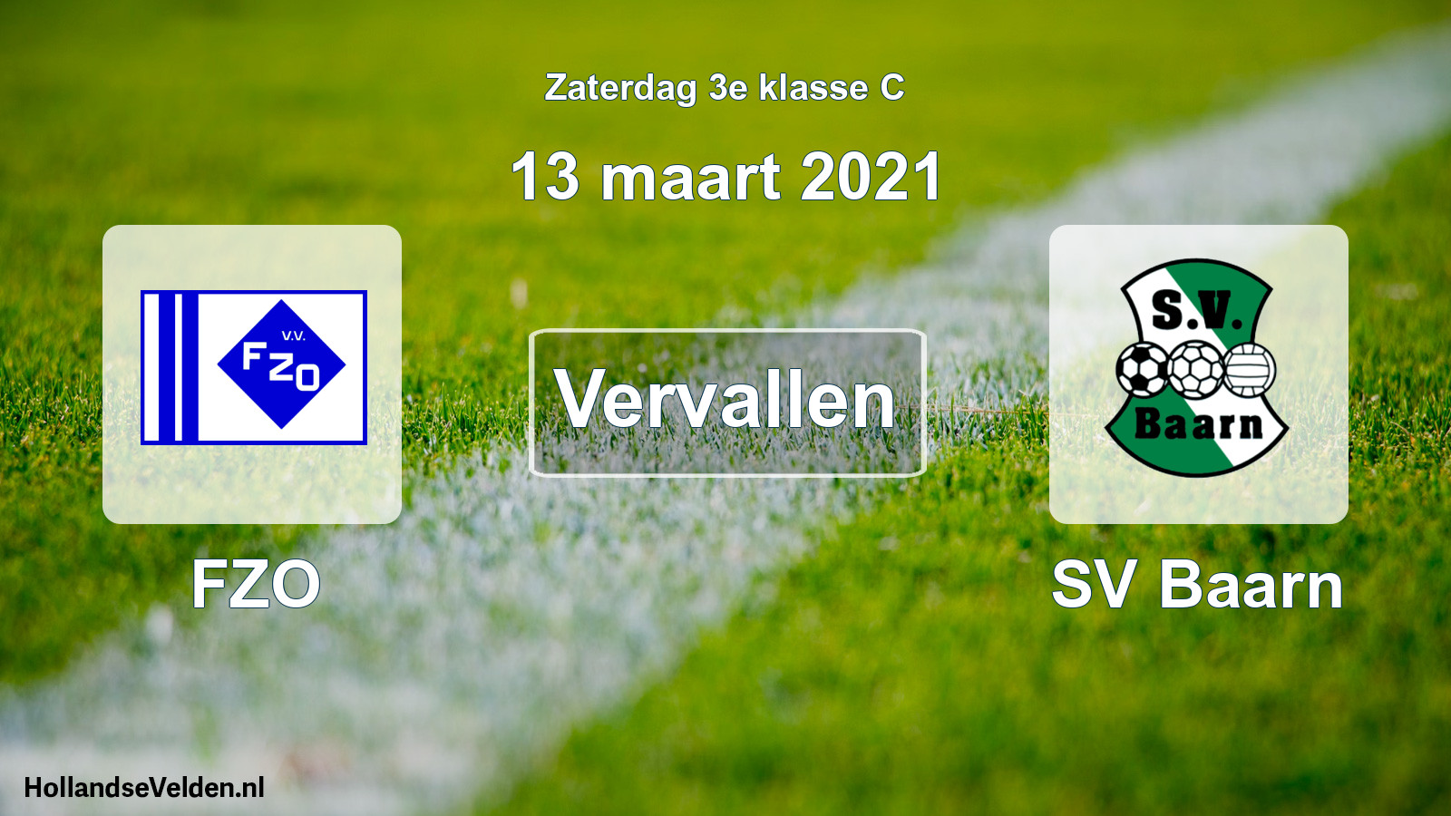 Scheduled Match: FZO - SV Baarn (13 March 2021)