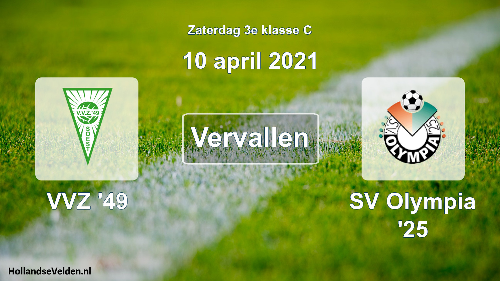 Scheduled Match: VVZ '49 - SV Olympia '25 (10 April 2021)