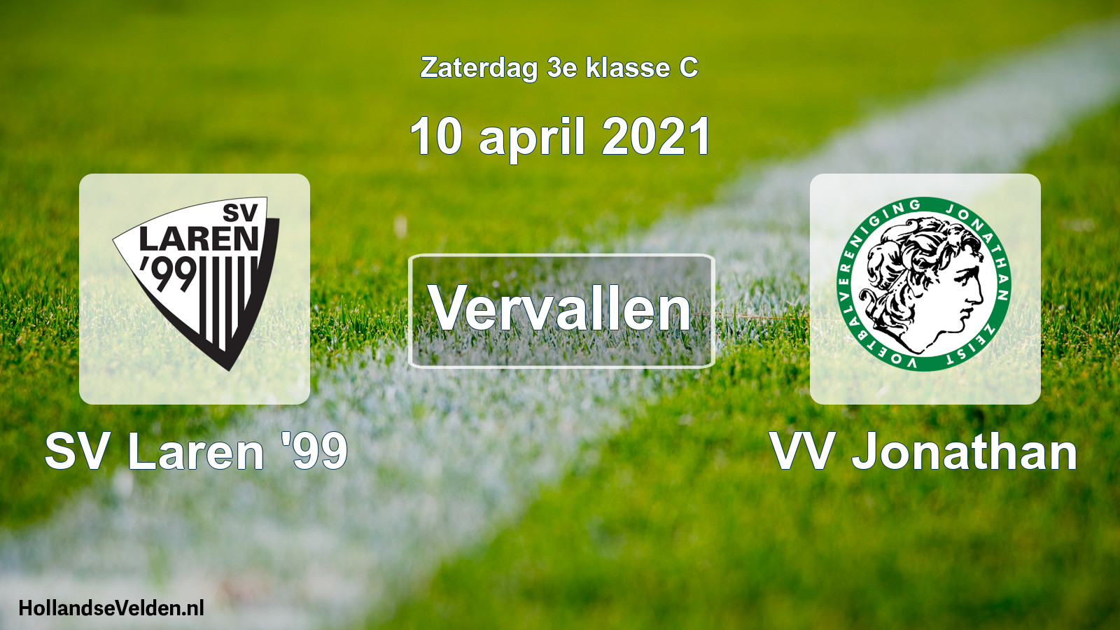Scheduled Match: SV Laren '99 - VV Jonathan (10 April 2021)