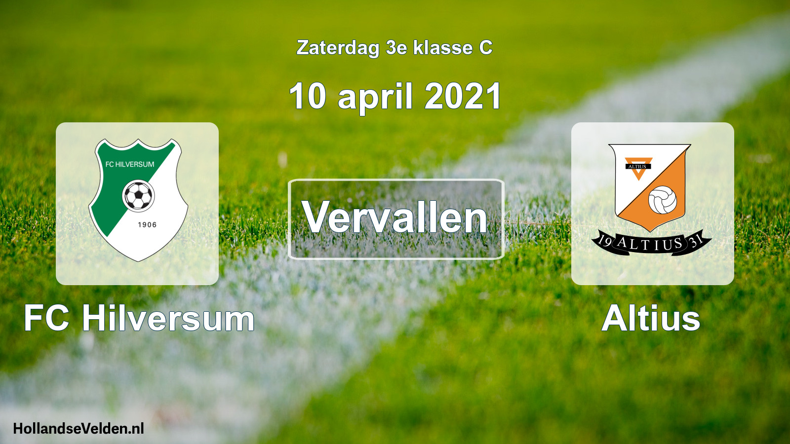 Scheduled Match: FC Hilversum - Altius (10 April 2021)