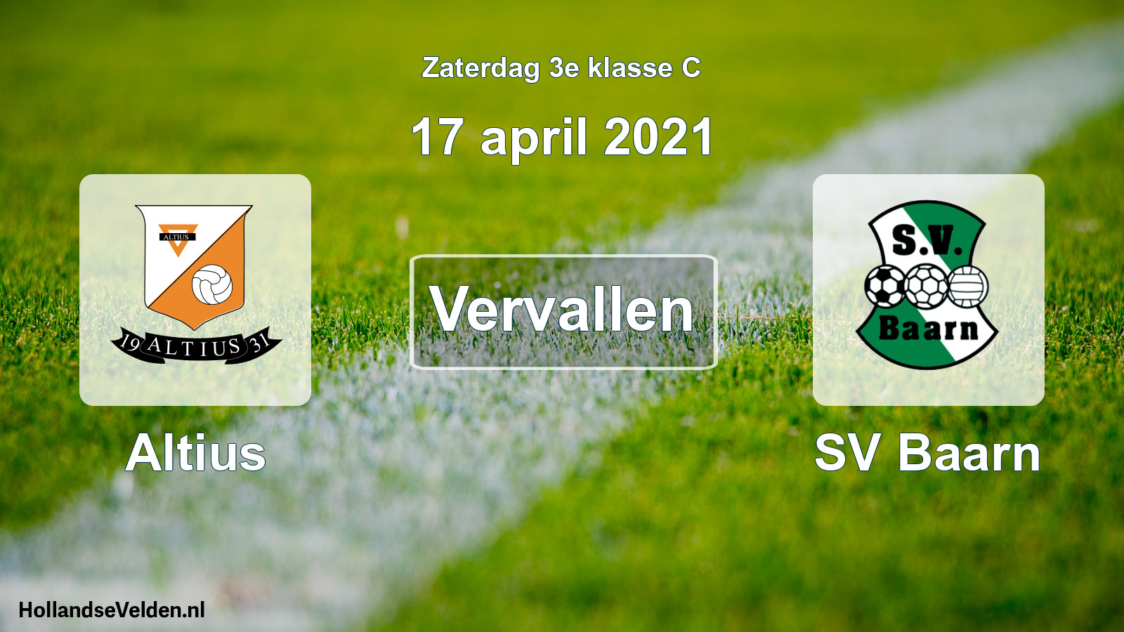 Scheduled Match: Altius - SV Baarn (17 April 2021)