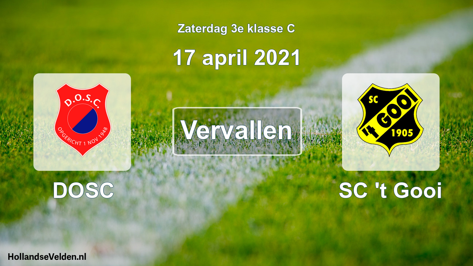 Scheduled Match: DOSC - SC 't Gooi (17 April 2021)