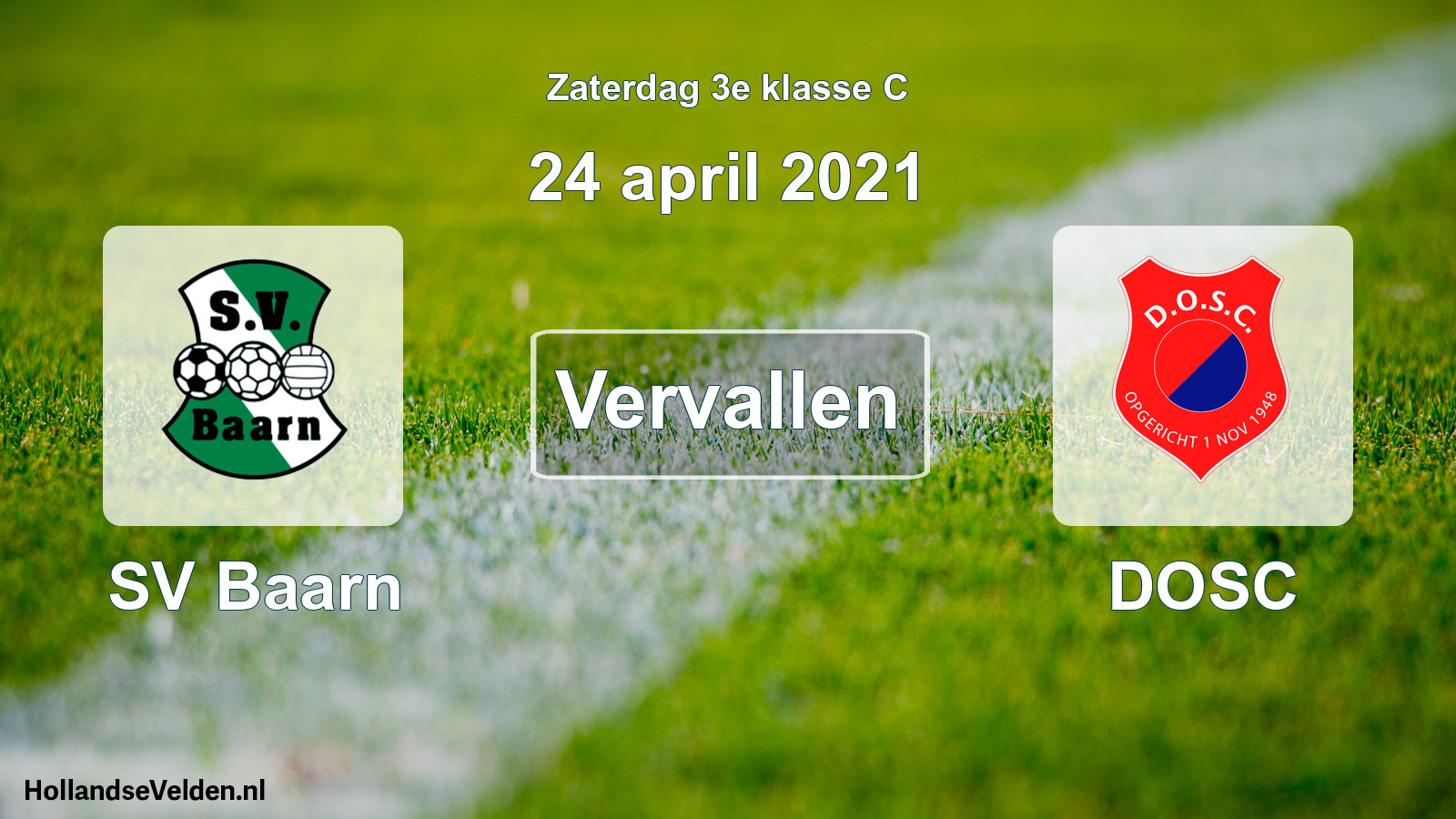 Scheduled Match: SV Baarn - DOSC (24 April 2021)