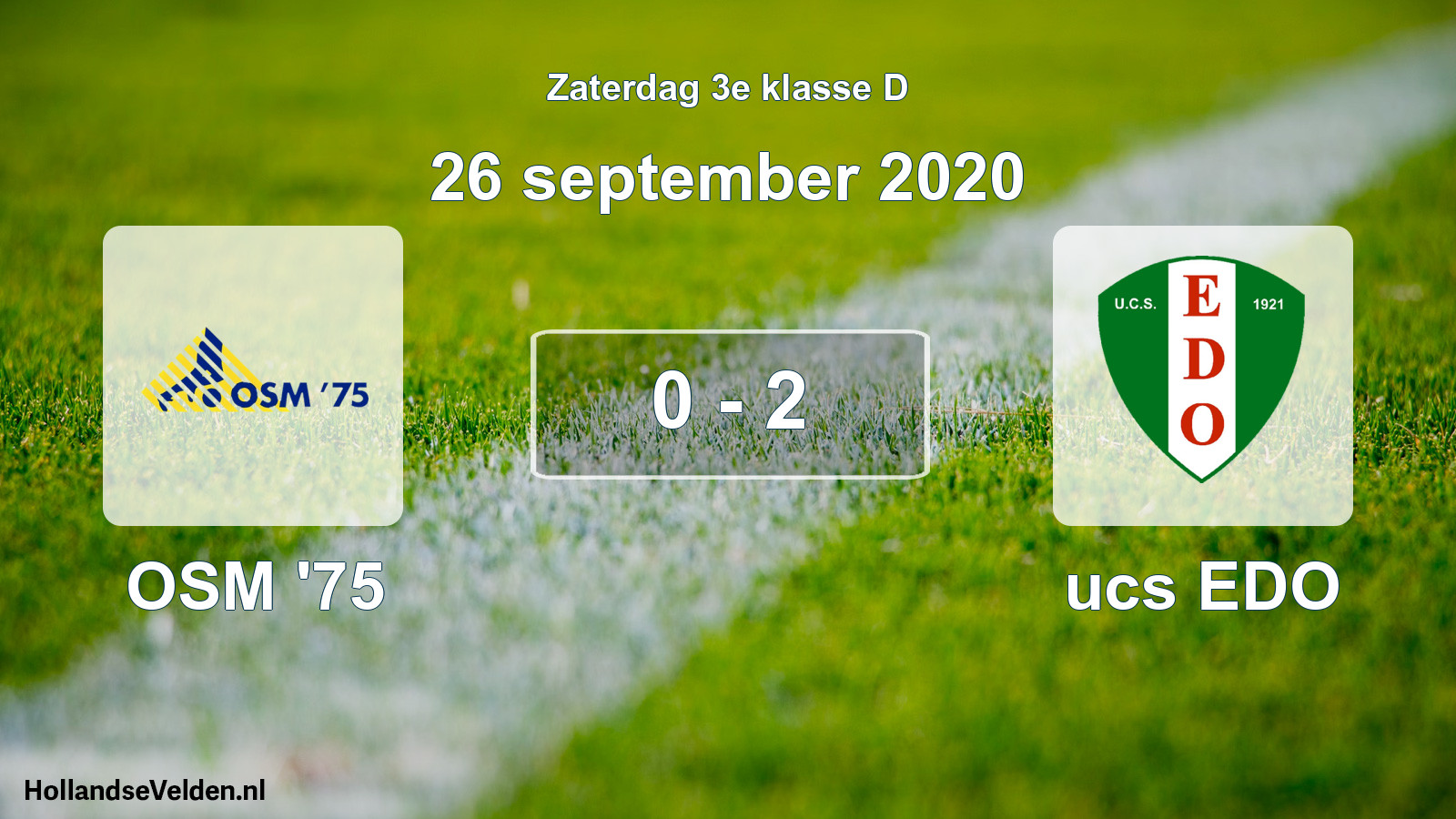 Total number of matches played: OSM '75 - ucs EDO 0 - 2 (26 September 2020)