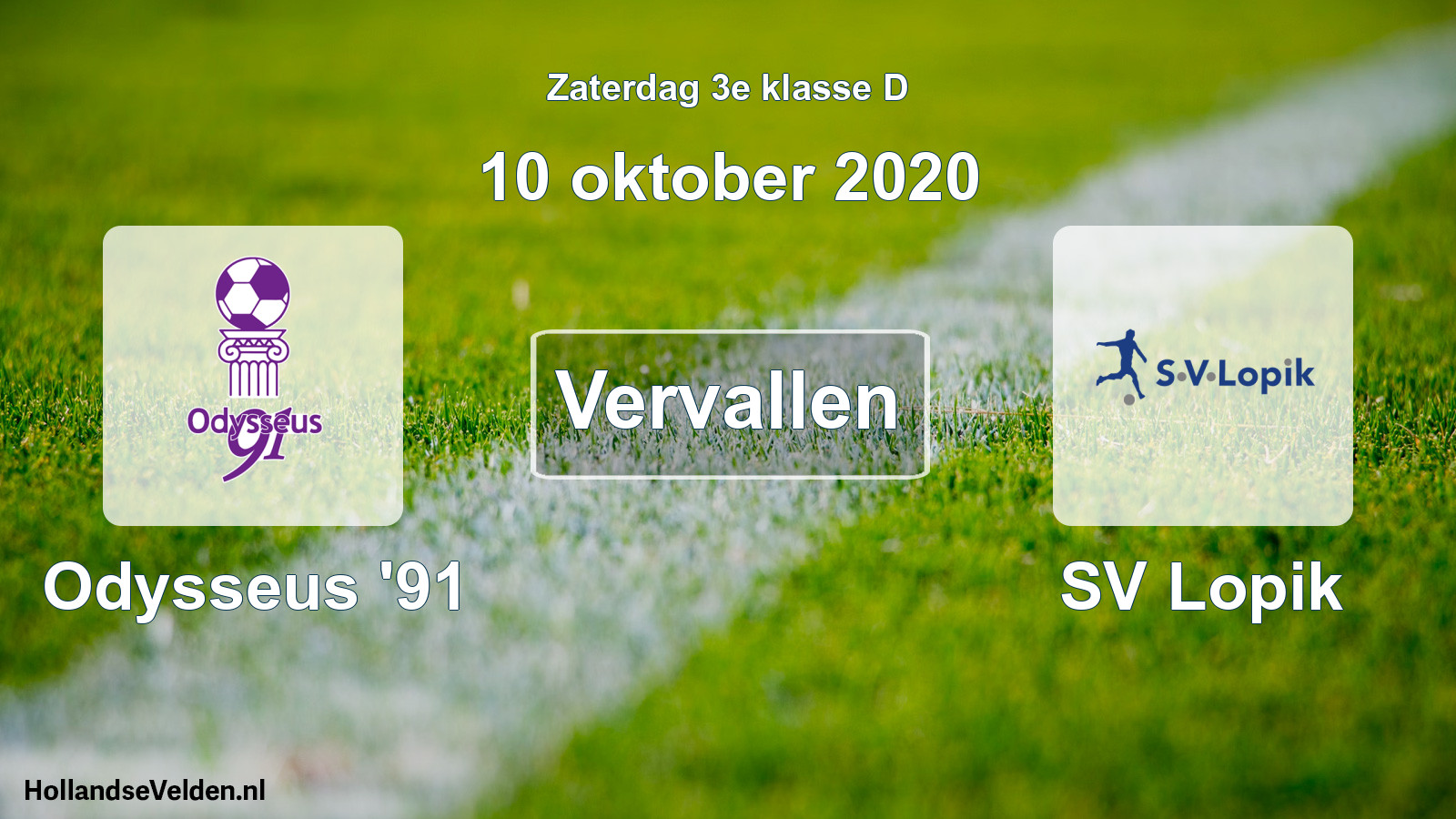 Scheduled Match: Odysseus '91 - SV Lopik (10 October 2020)