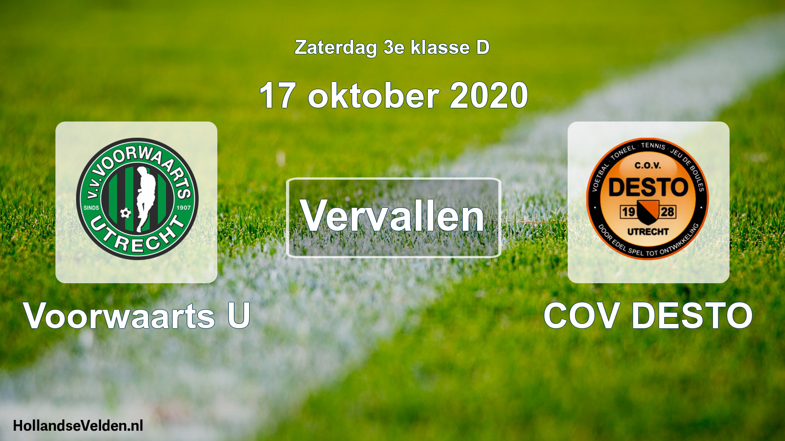 Scheduled Match: Voorwaarts U - COV DESTO (17 October 2020)